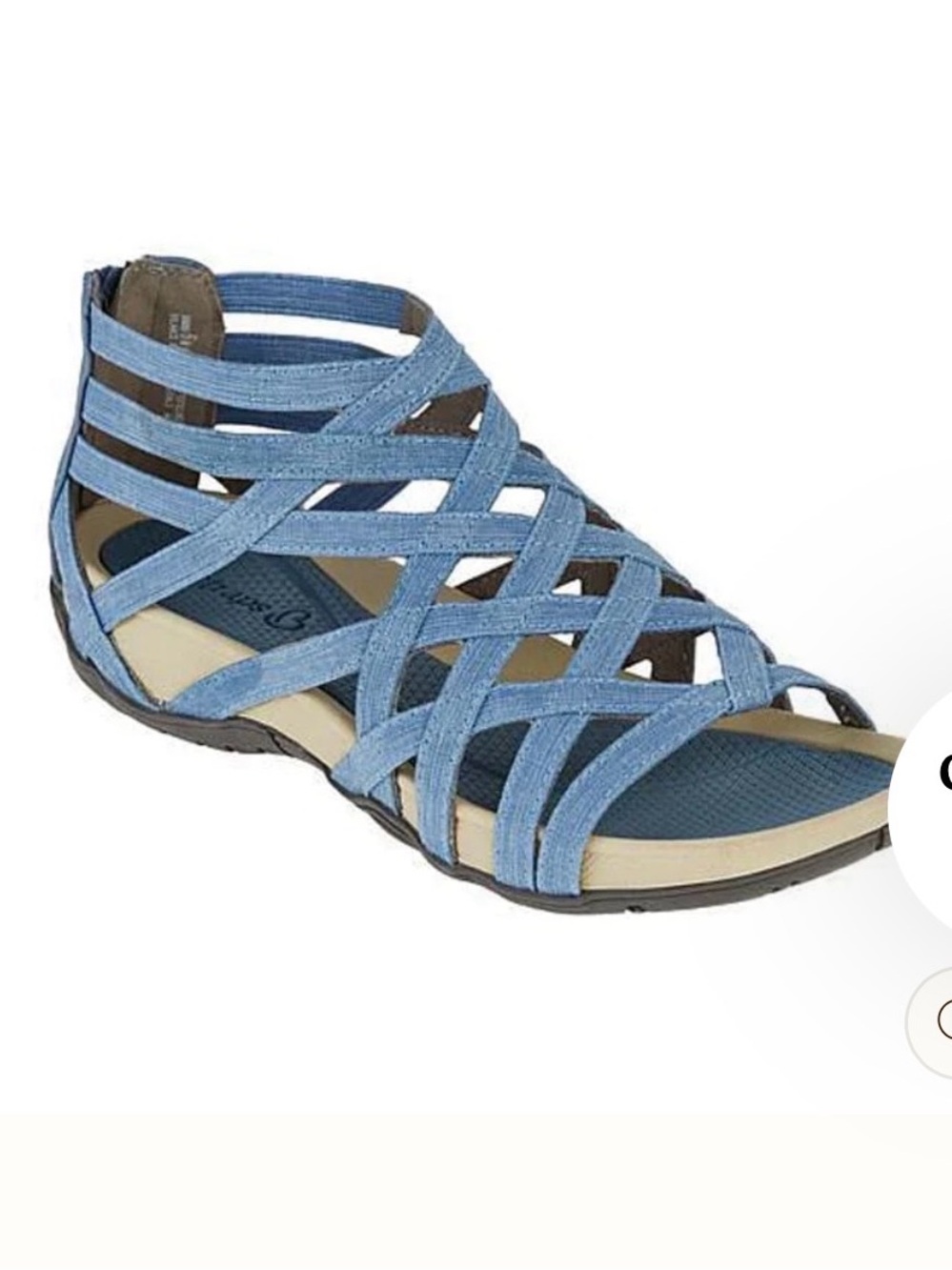 BareTraps Women's Light Blue Crisscross Strappy Sandal - Picture 5 of 6